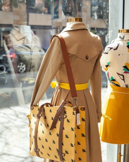 yellow and black leather cross body bag